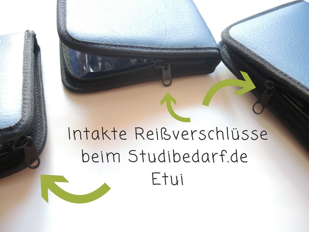 Studibedarf Etui mit intakten Reißverschlüssen